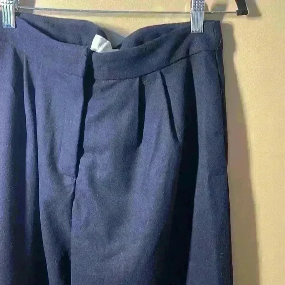 Sage brand Navy wool pleat front trousers - Picture 3 of 3